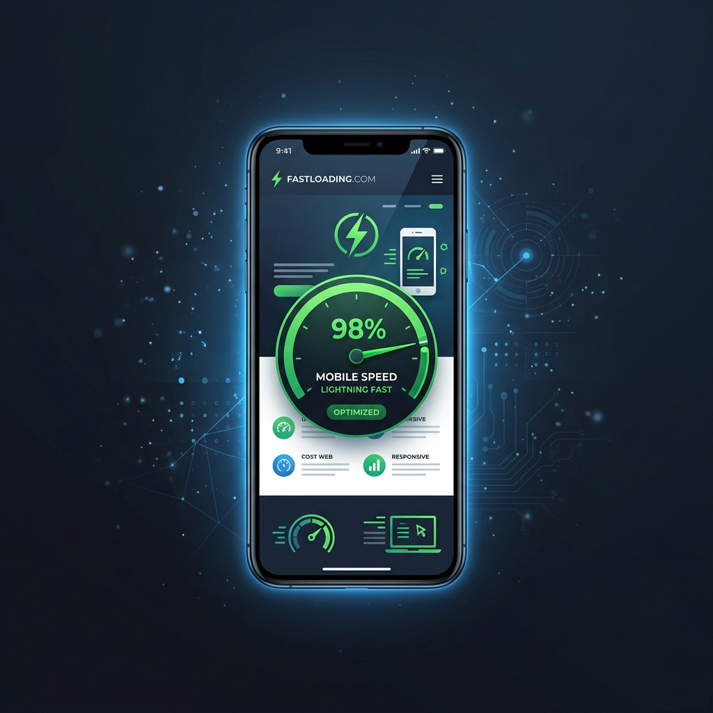 Smartphone displaying a responsive website design